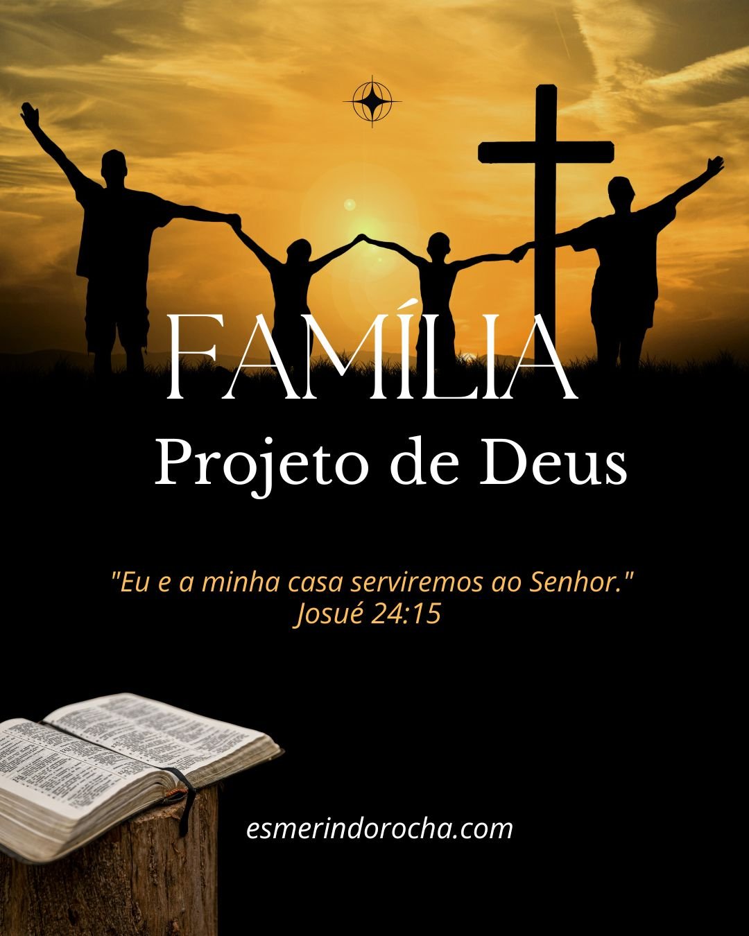 INICIO post instagram culto da família simples em branco e amarelo